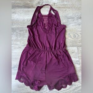Balera Lace Trim Plum Chemise